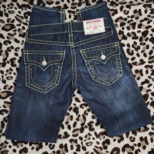 True Religion Jeans Womens 27 x 33 Straight Leg Dark Blue High Rise